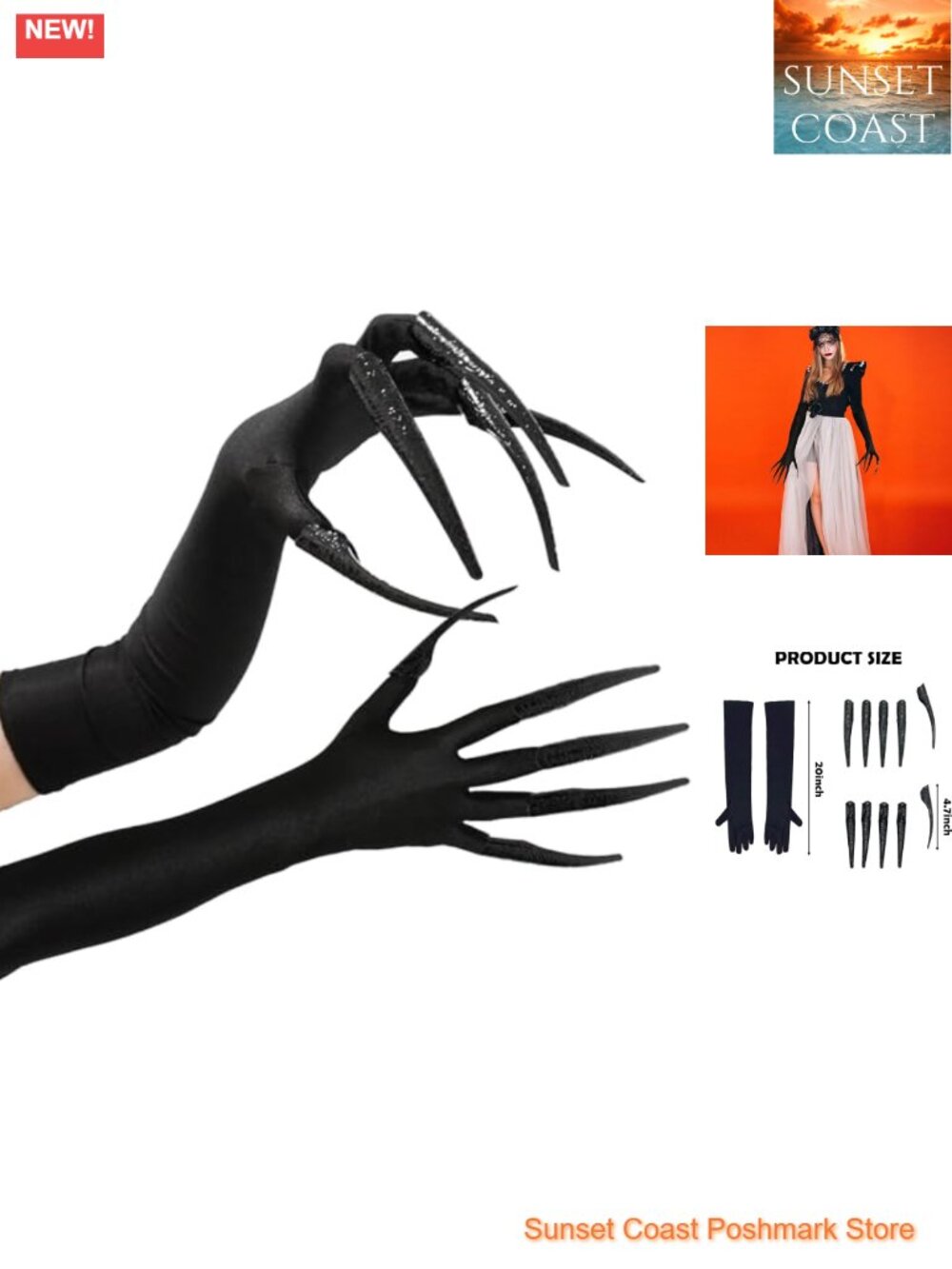 Claw Gloves Scary Witch Vampire Costume Accessories